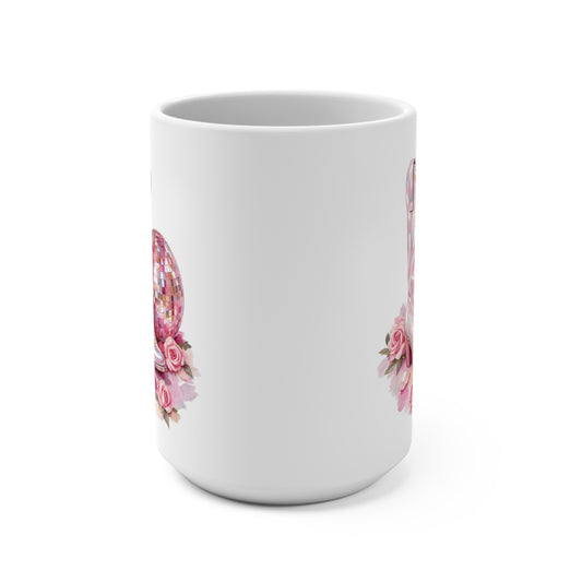 15oz Pink Cowgirl Boots & Disco Ball Mug — Floral Western Coffee Cup