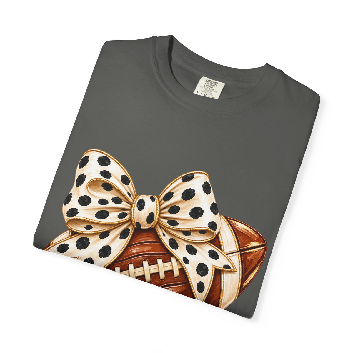 Football with Polka Dot Bow T-Shirt