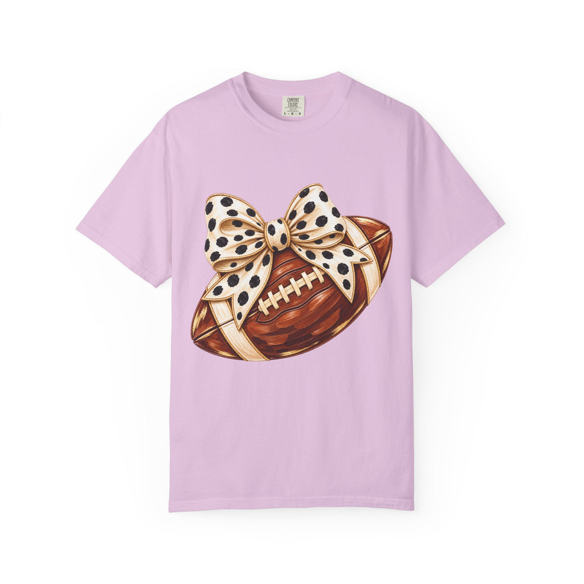 Football with Polka Dot Bow T-Shirt