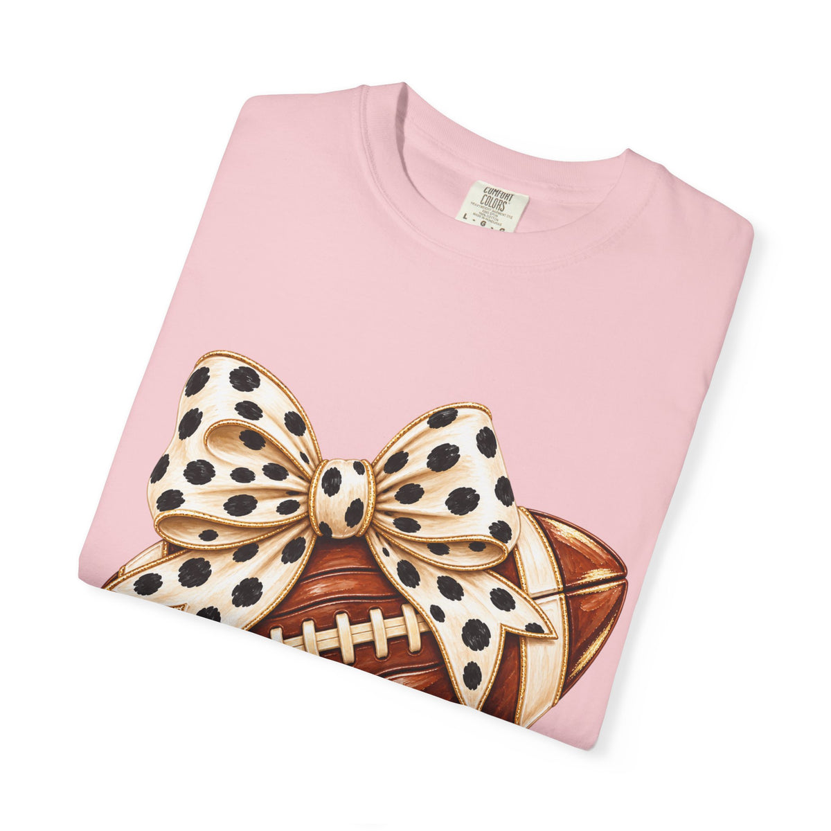 Football with Polka Dot Bow T-Shirt