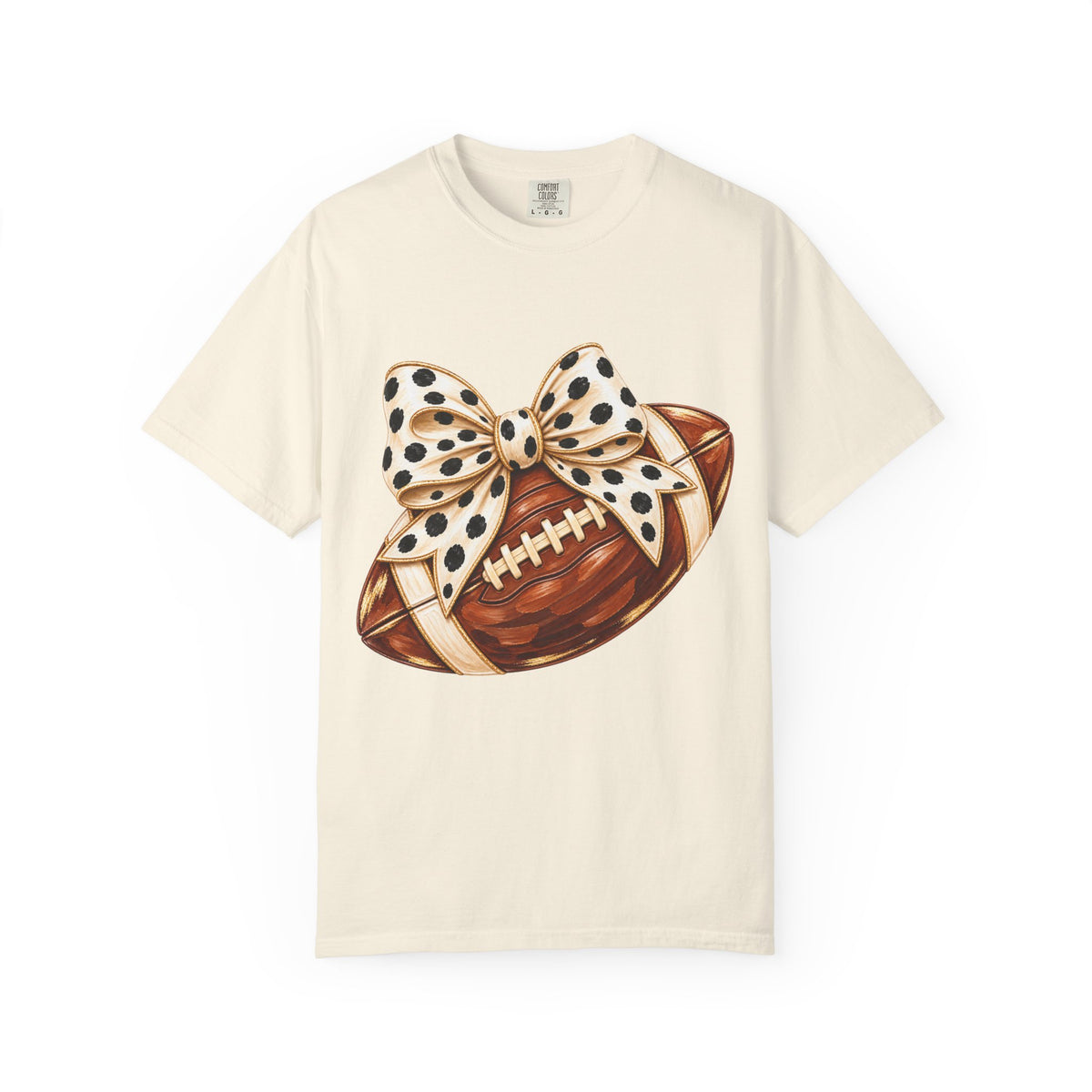 Football with Polka Dot Bow T-Shirt