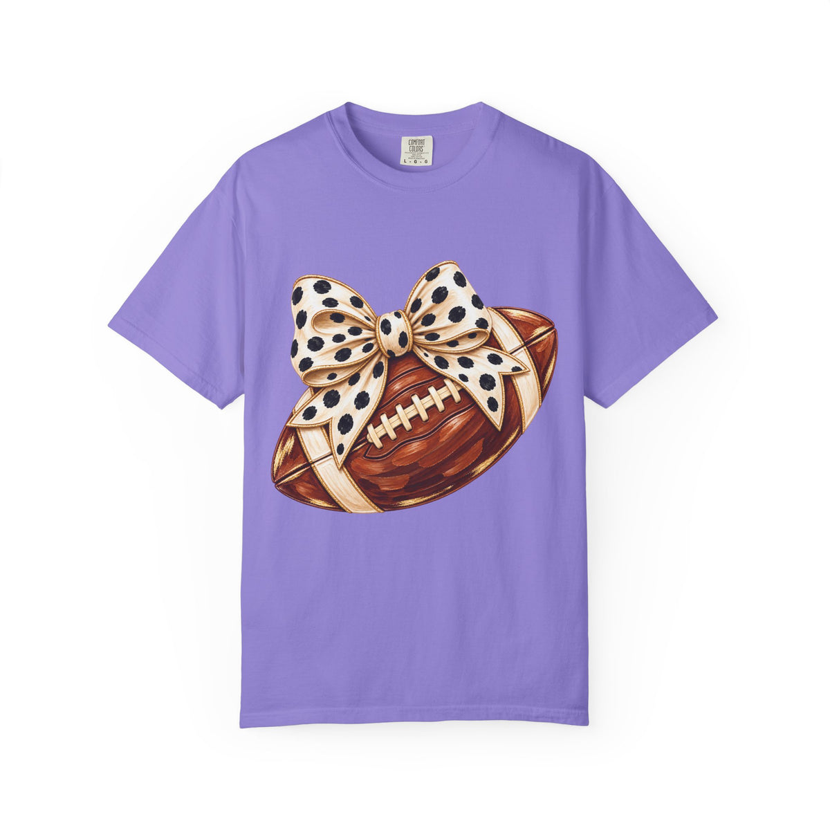 Football with Polka Dot Bow T-Shirt