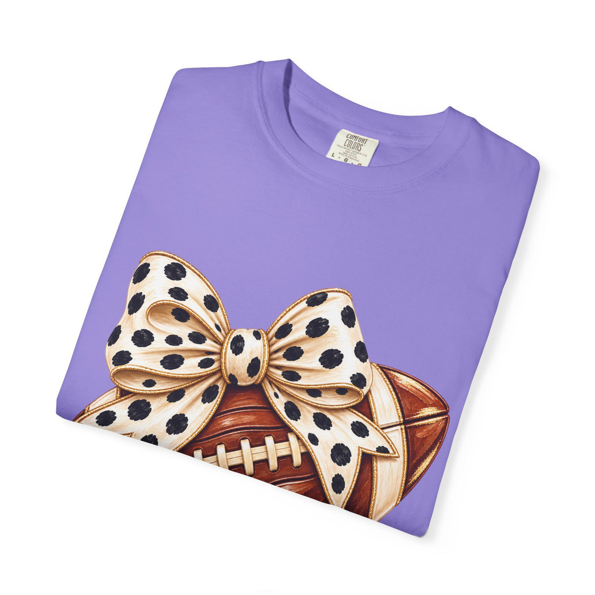 Football with Polka Dot Bow T-Shirt