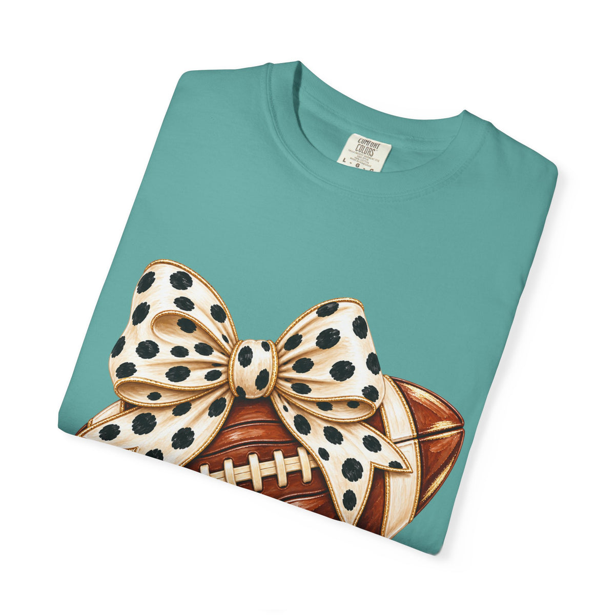 Football with Polka Dot Bow T-Shirt