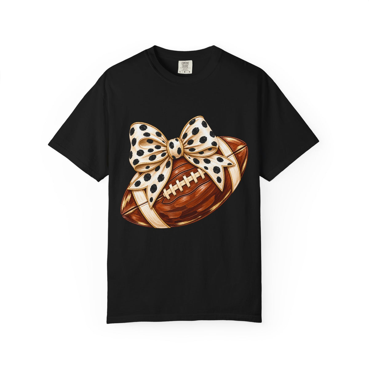 Football with Polka Dot Bow T-Shirt