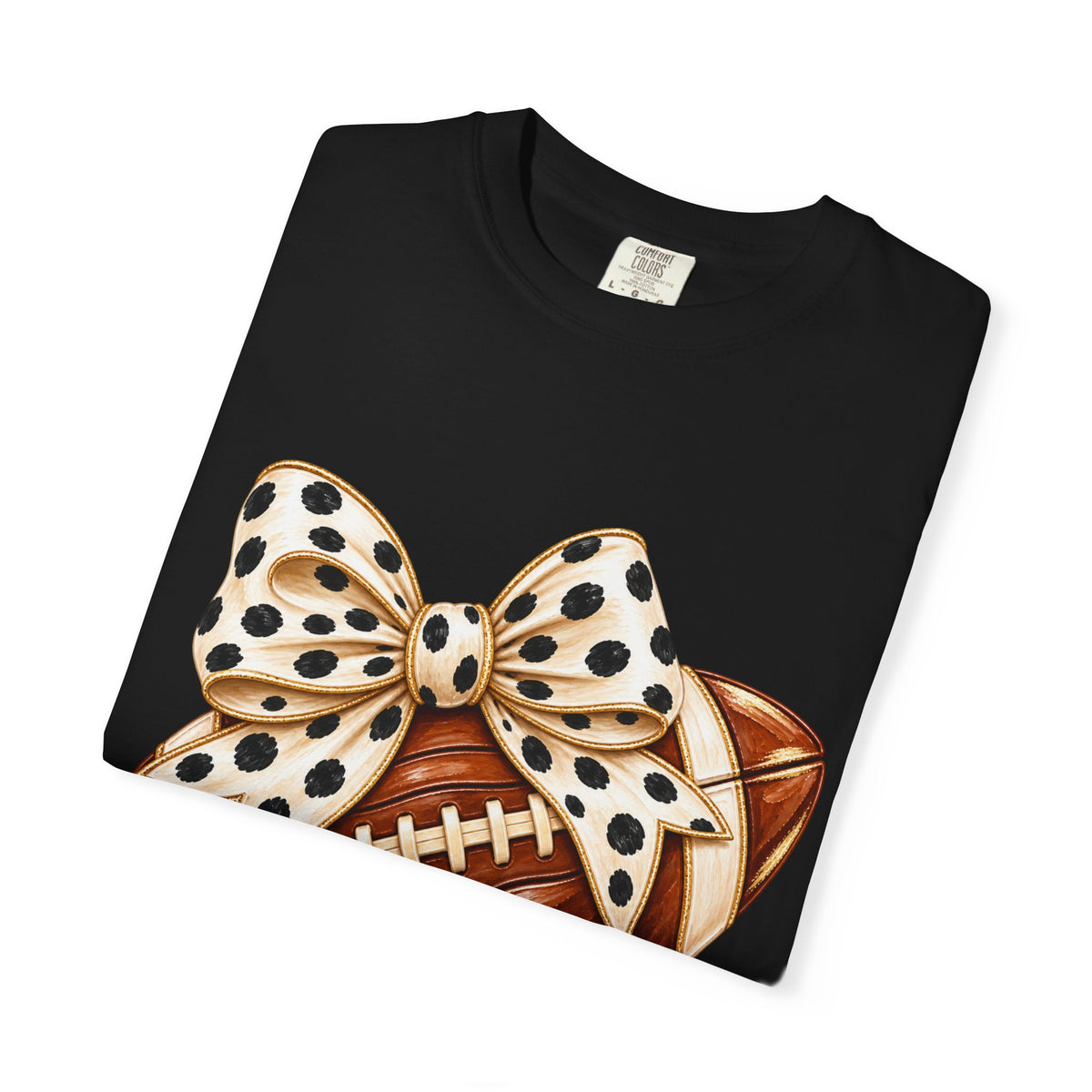 Football with Polka Dot Bow T-Shirt