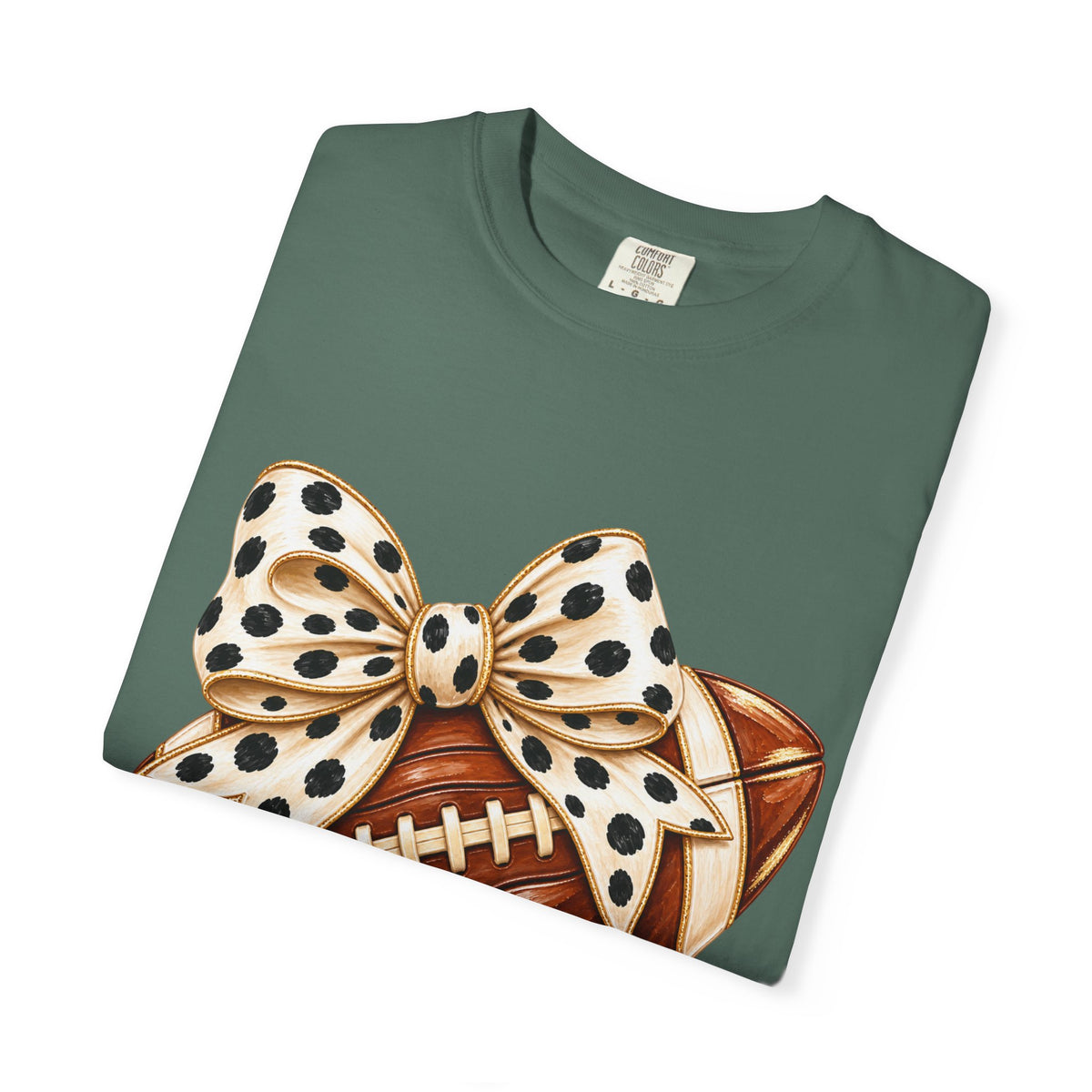 Football with Polka Dot Bow T-Shirt