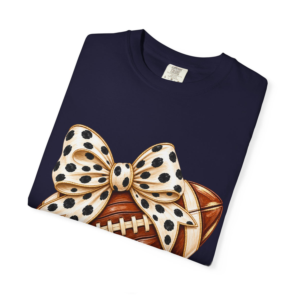 Football with Polka Dot Bow T-Shirt