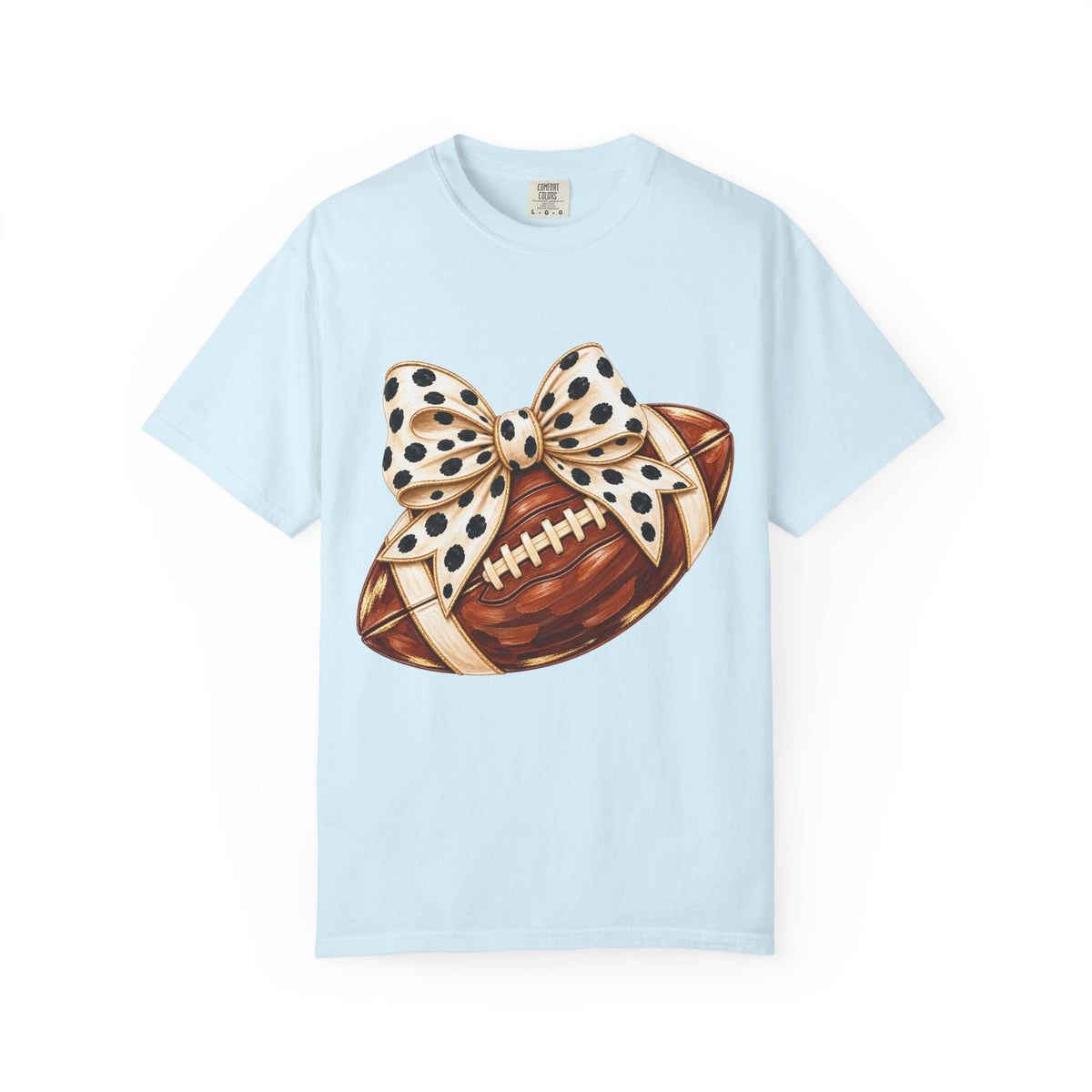 Football with Polka Dot Bow T-Shirt