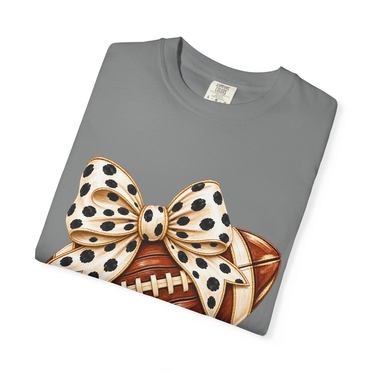Football with Polka Dot Bow T-Shirt