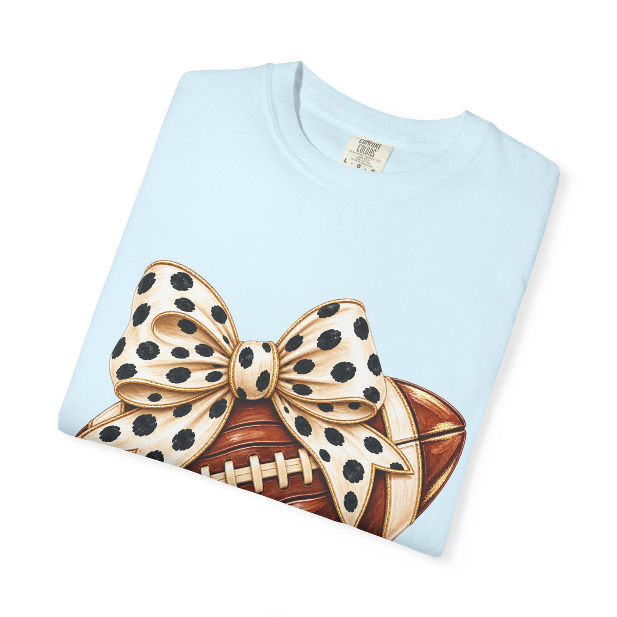 Football with Polka Dot Bow T-Shirt