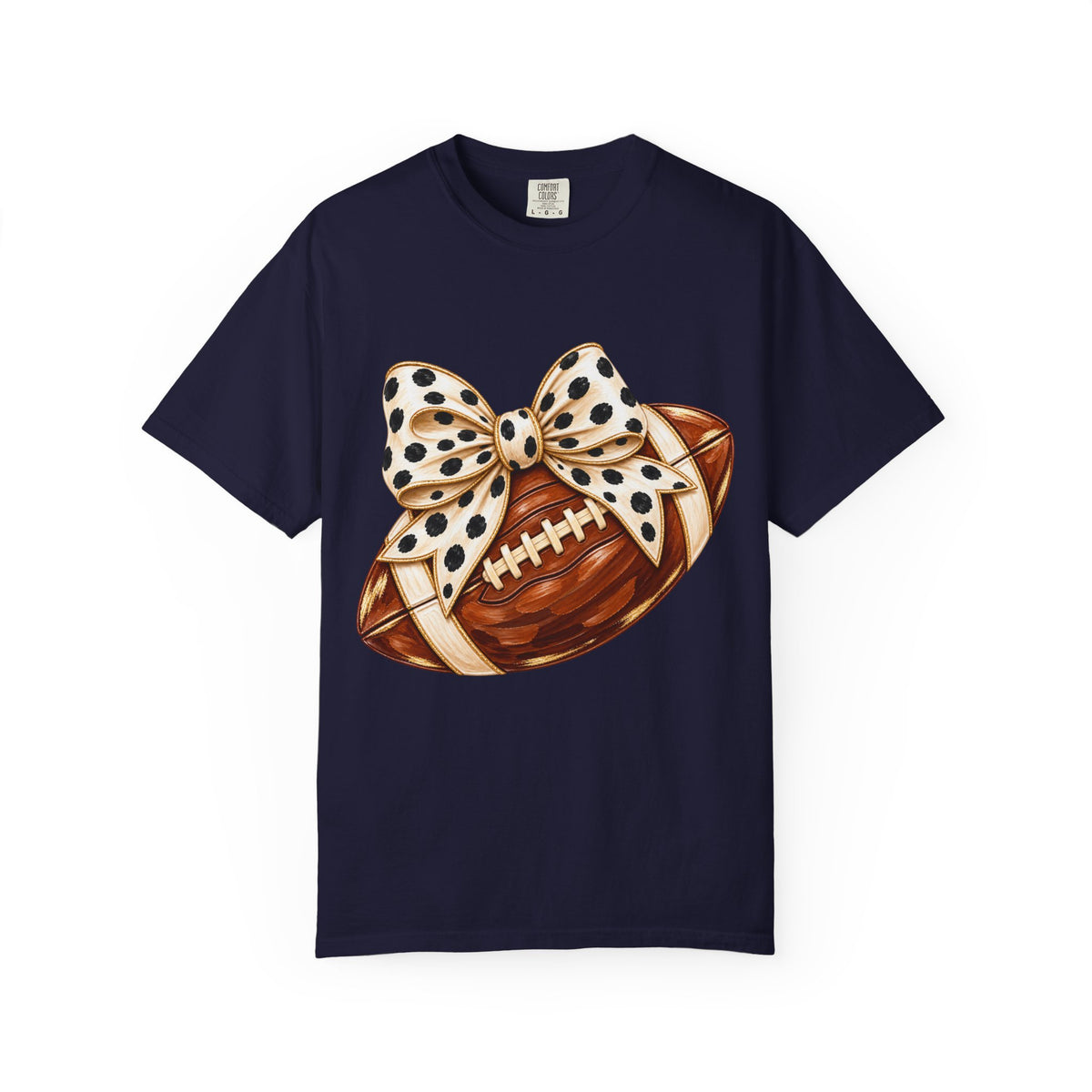 Football with Polka Dot Bow T-Shirt