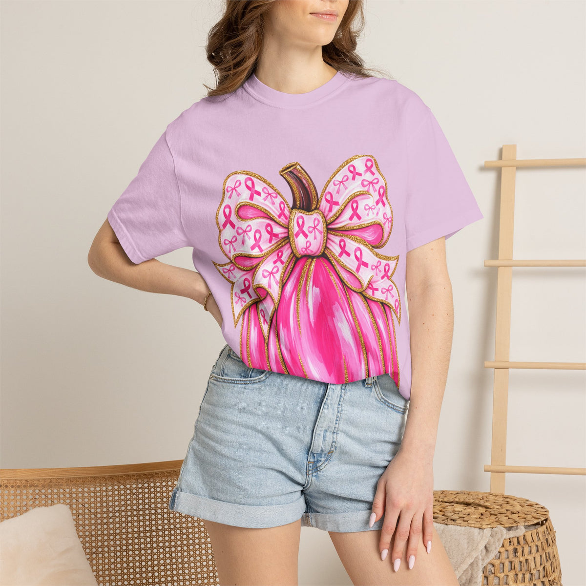 Pink Ribbon Pumpkin T-Shirt — Breast Cancer Awareness Tee