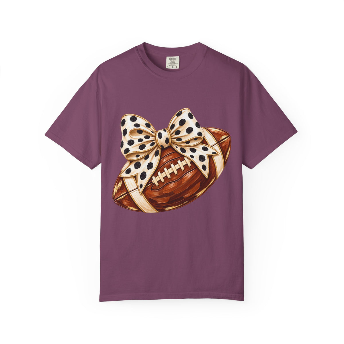 Football with Polka Dot Bow T-Shirt