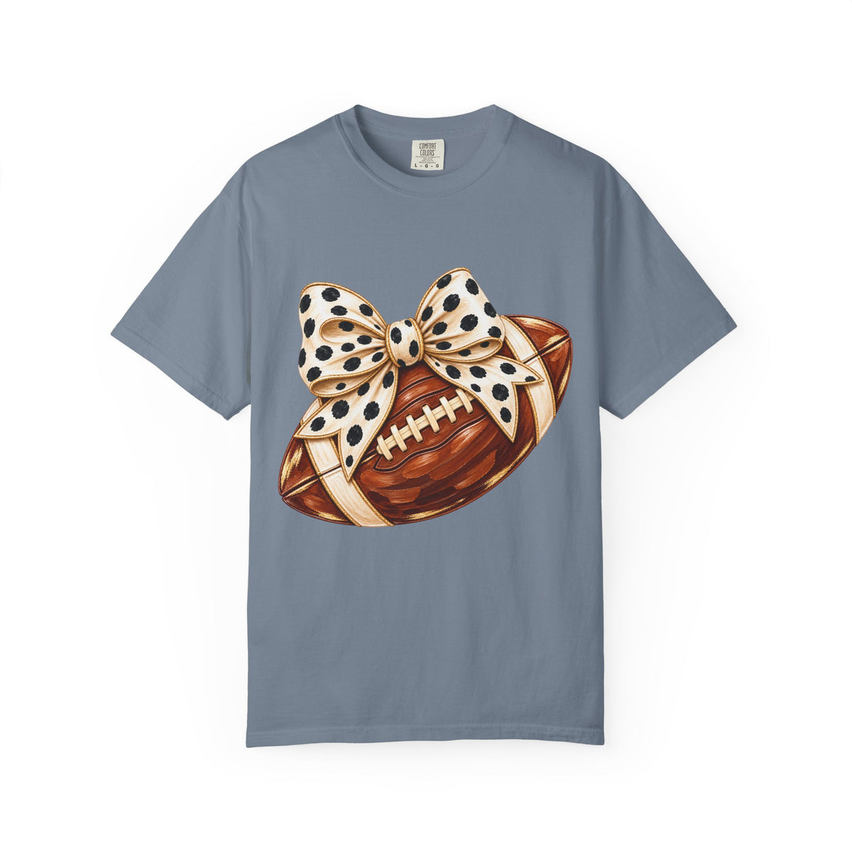 Football with Polka Dot Bow T-Shirt