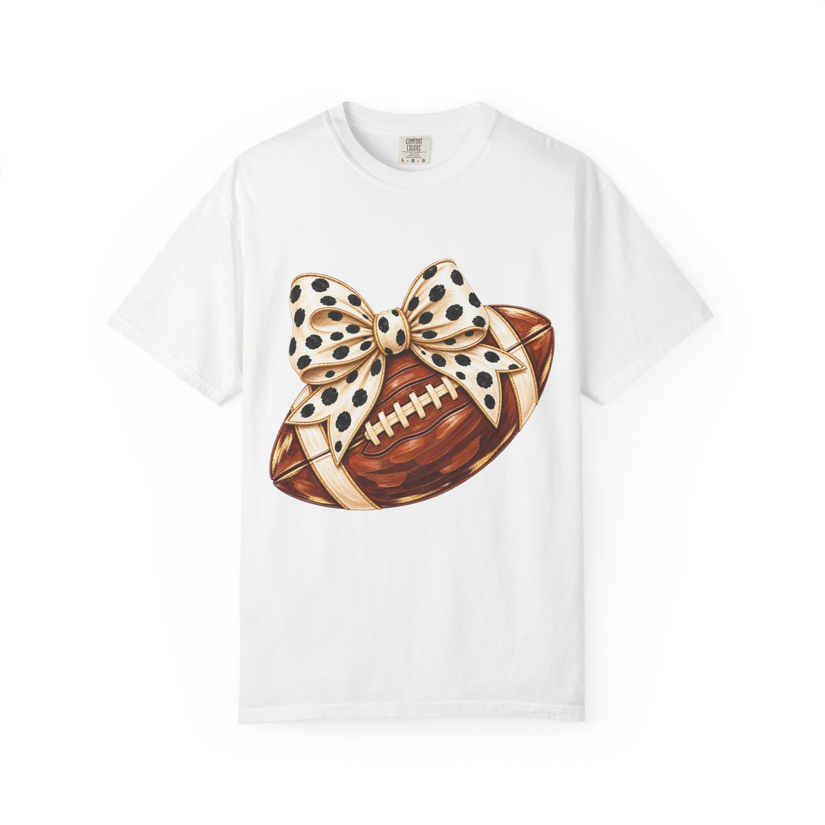 Football with Polka Dot Bow T-Shirt