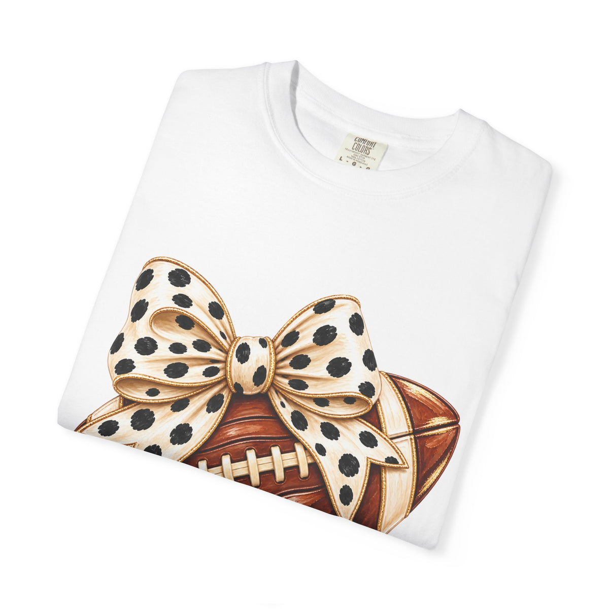 Football with Polka Dot Bow T-Shirt