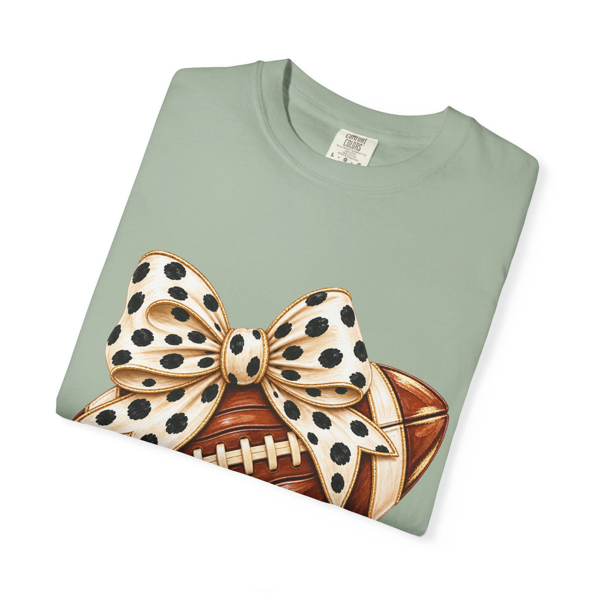 Football with Polka Dot Bow T-Shirt
