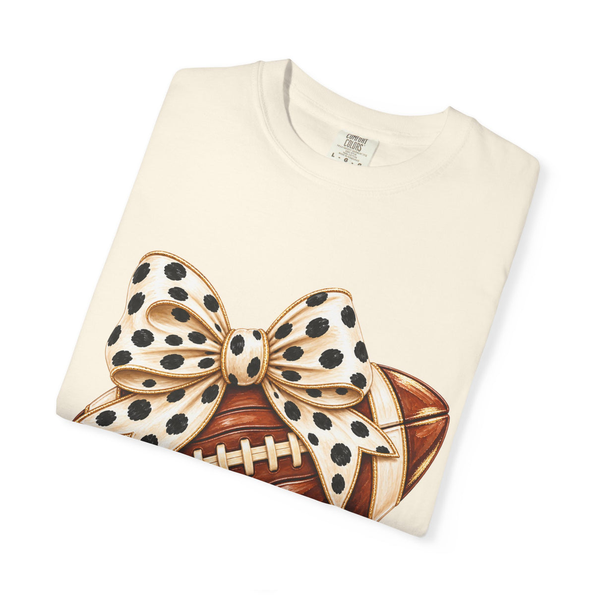 Football with Polka Dot Bow T-Shirt