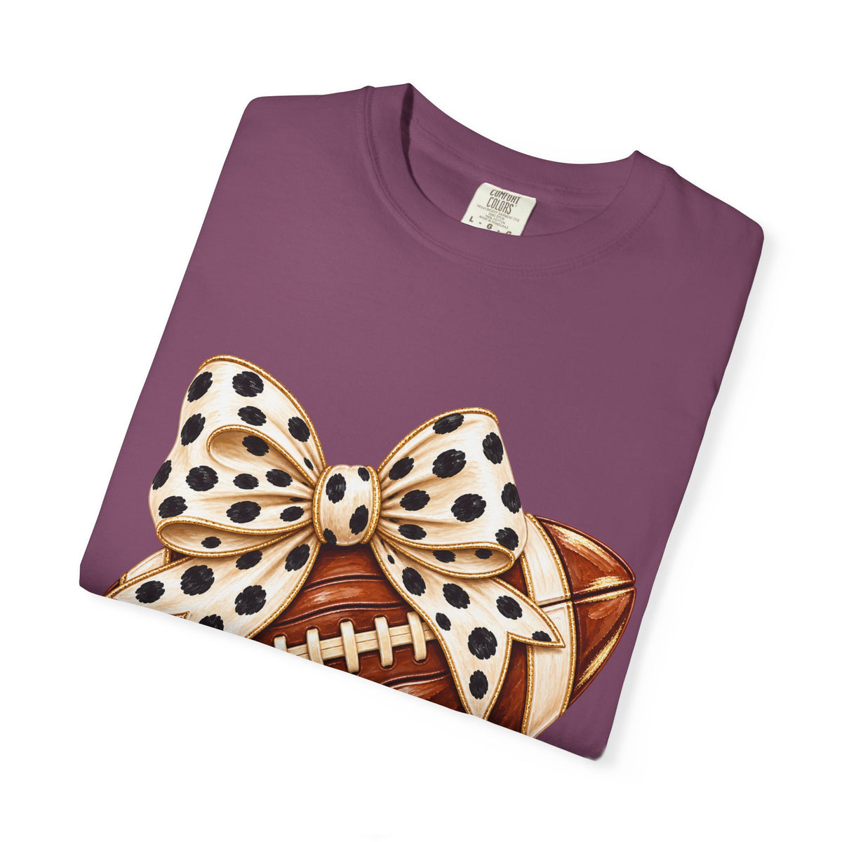 Football with Polka Dot Bow T-Shirt