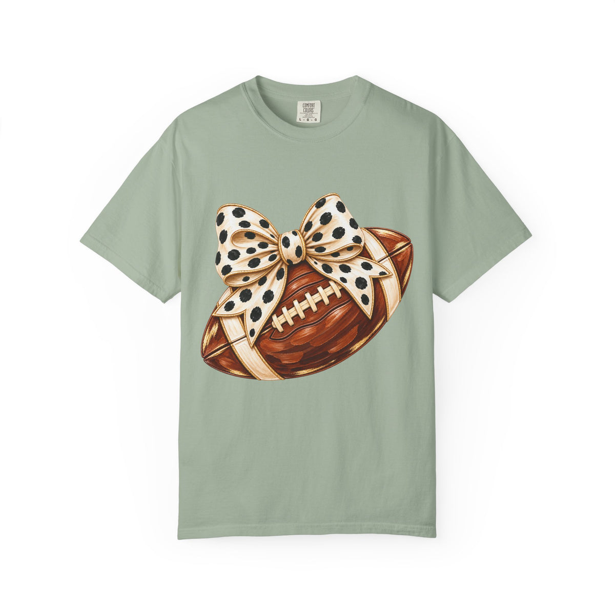 Football with Polka Dot Bow T-Shirt