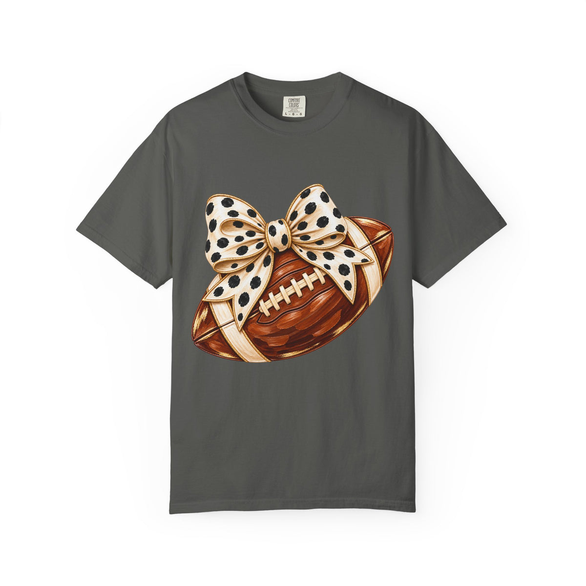 Football with Polka Dot Bow T-Shirt