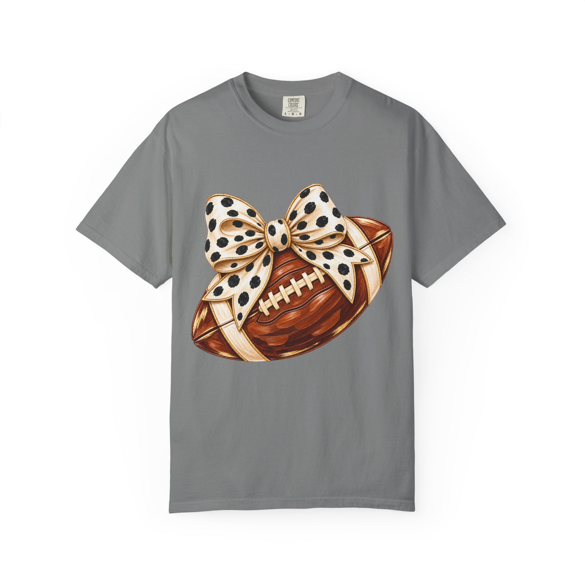 Football with Polka Dot Bow T-Shirt
