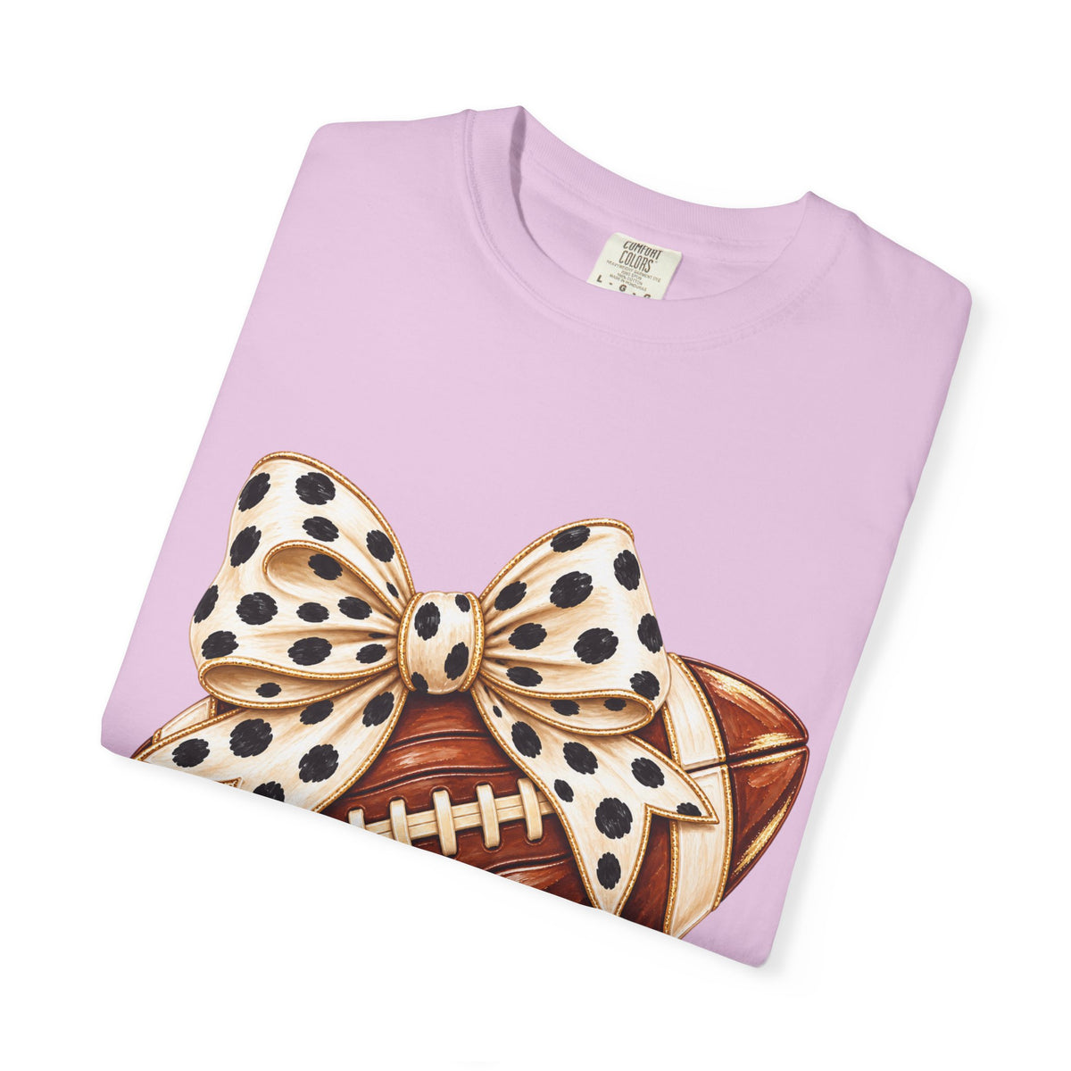 Football with Polka Dot Bow T-Shirt
