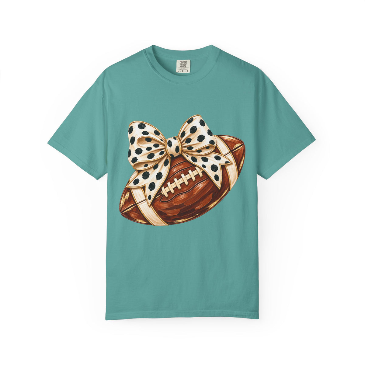 Football with Polka Dot Bow T-Shirt