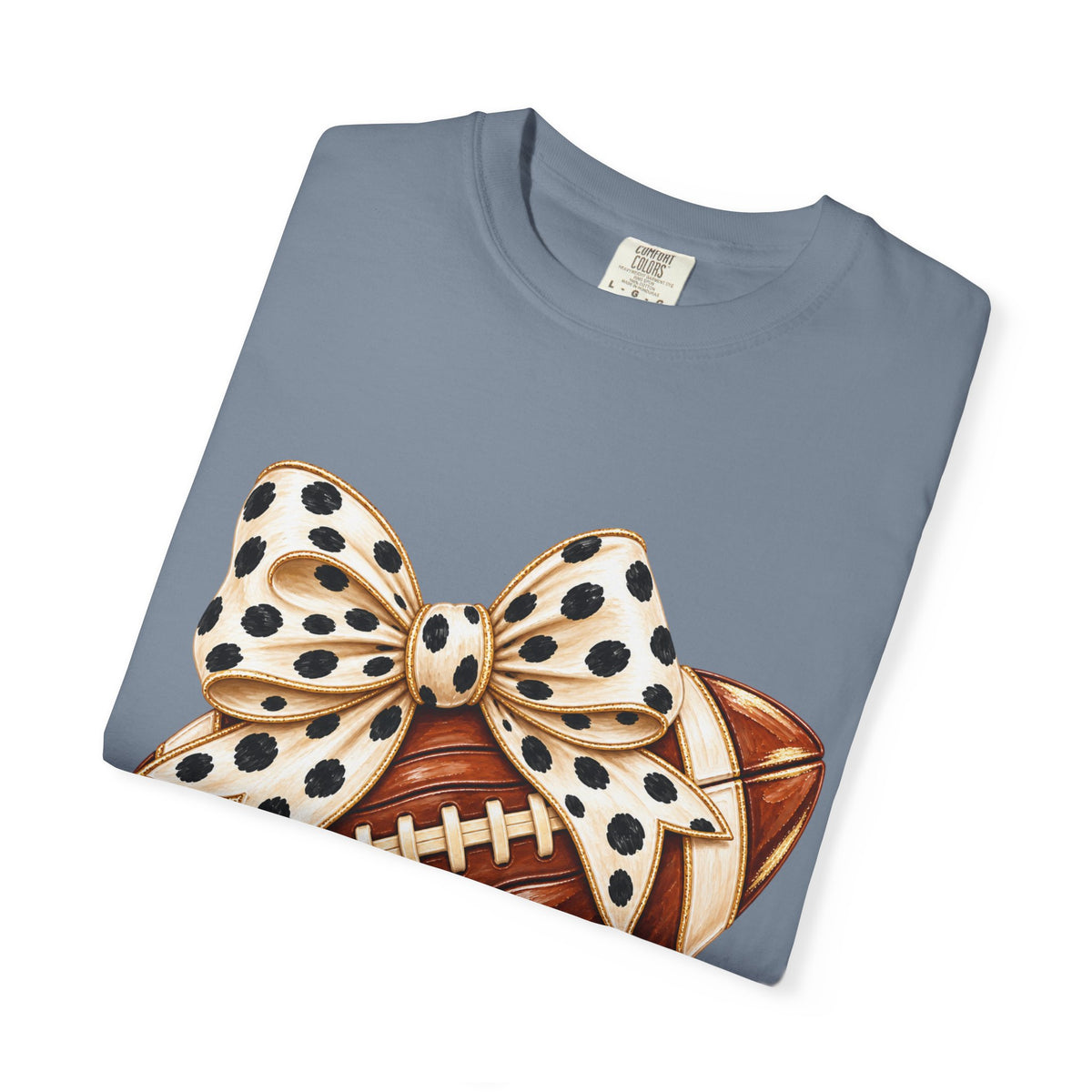 Football with Polka Dot Bow T-Shirt