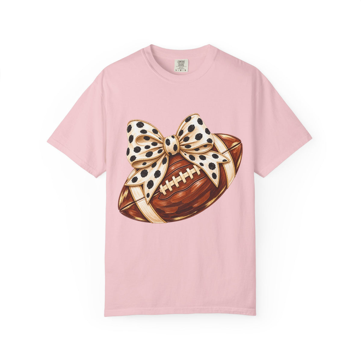 Football with Polka Dot Bow T-Shirt